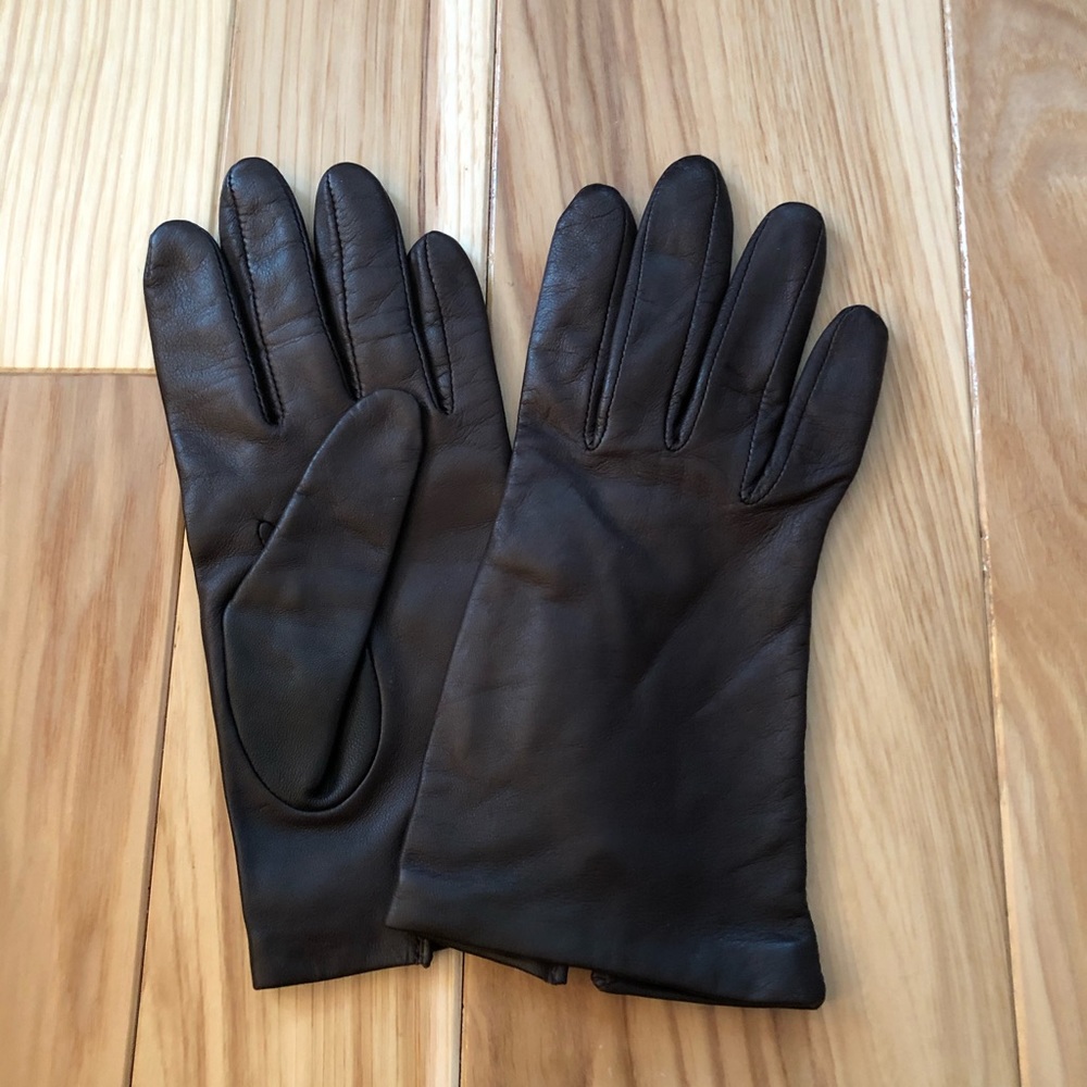 Bloomingdale’s Brown Leather Gloves